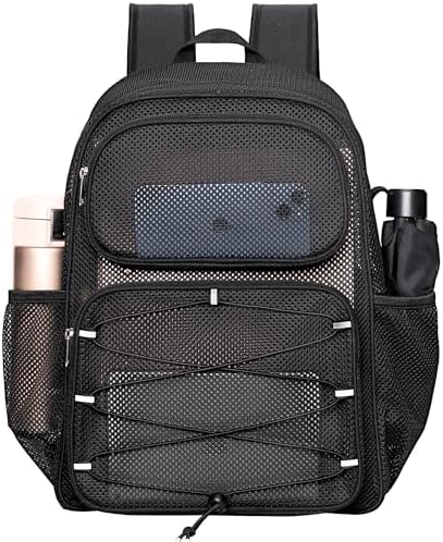 Bagenius Heavy Duty Mesh Backpack, 30L See Through Large Capacity Beach Bag by Bagenius
