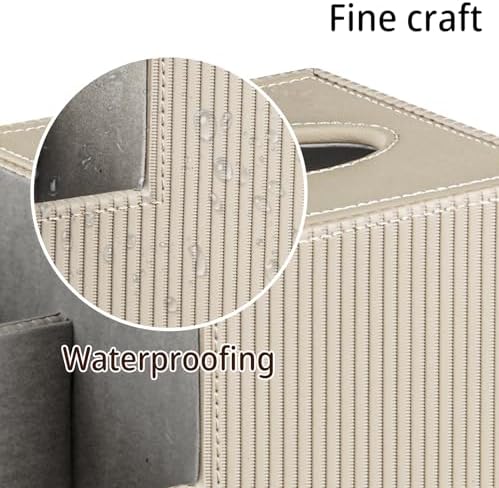 PU Leather Square Tissue Box Cover - Multi-Functional Tissue Box Holder - Image 5