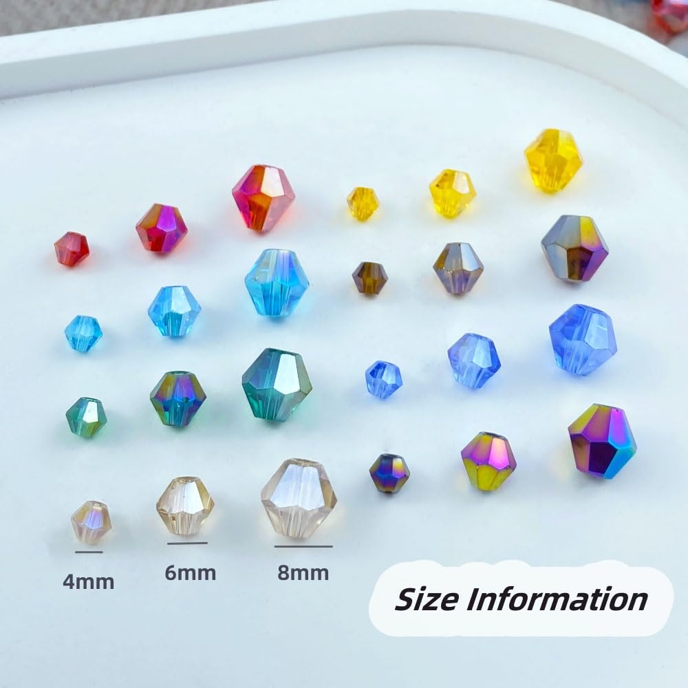 400pcs 4mm Bicone Crystal Glass Beads Loose Spacer Beads Faceted Craft Beads for Jewelry Making DIY Necklace Bracelet Earring Wind Chimes Suncatchers Ornamen(Dark Green AB)