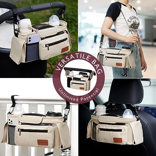 Momcozy Universal Stroller Organizer with Insulated Cup Holder - Image 4
