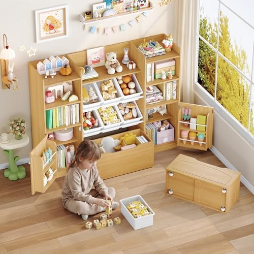 FINETONES Montessori Bookshelf and Toy Storage Organizer for Kids - Image 5