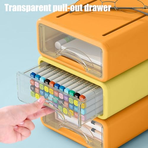 Desk Organizer with Drawers, Stackable Storage Drawers with Compartments Desktop Organization for Office Supplies, Makeup, Pencils, Tape, Erasers, Paperclips, Chargers (2S2M) - Image 7