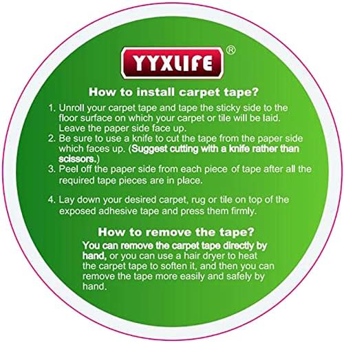 YYXLIFE Double Sided Carpet Tape for Area Rugs & Hardwood Floors, 2" x12YD - Image 6