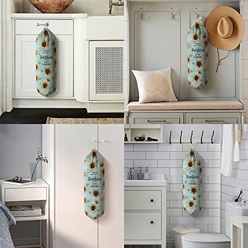 Hglian Sunflower Plastic Bag Holder Be The Sunshine Grocery Bag Organizer Storage-Canvas Extra Large - Image 6