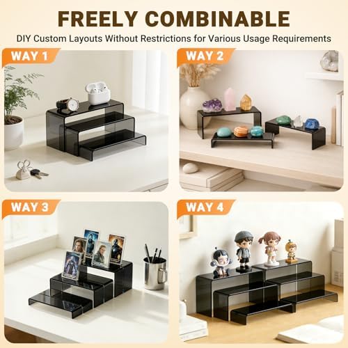 FUNFERY Acrylic Display Risers, 2 Set(7.8" L~8.2" L~8.6" L) Display Shelf - Image 7