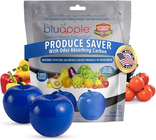 Bluapple Produce Saver Ethylene Gas Absorber with Activated Carbon, 2 Pack by TheBluappleCompany