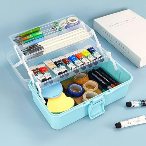 10Inch Tackle Box Organizer and Storage,Three-Layer Sewing Box With 2 Trays - Image 6