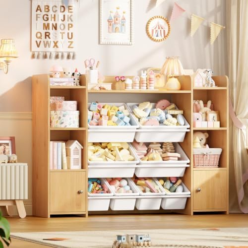 FOTOSOK Toy Storage Organizer with 8 Toy Bins, Toy Organizer Toy Bin for Kids - Image 6