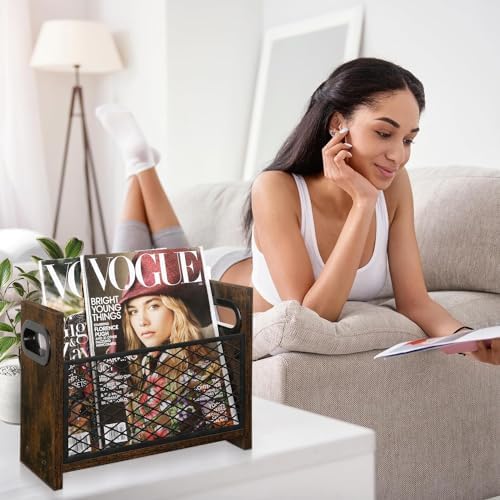 YINMIT Magazine Holder, Small Magazine Rack Floor, Book Storage Basket - Image 5