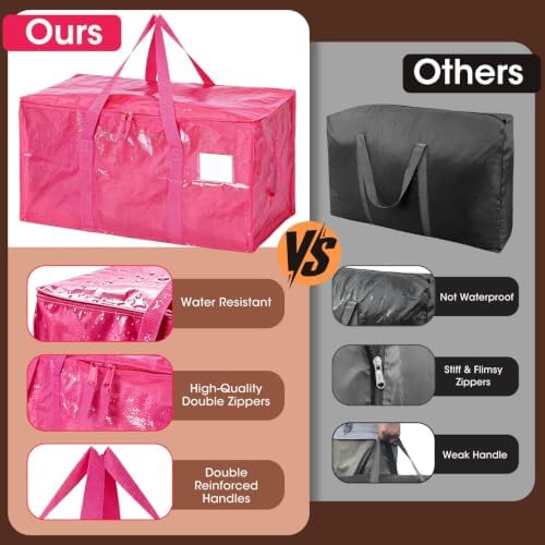 6Pcs Heavy Duty Extra Large Moving Bags Storage Totes Fold - Image 3
