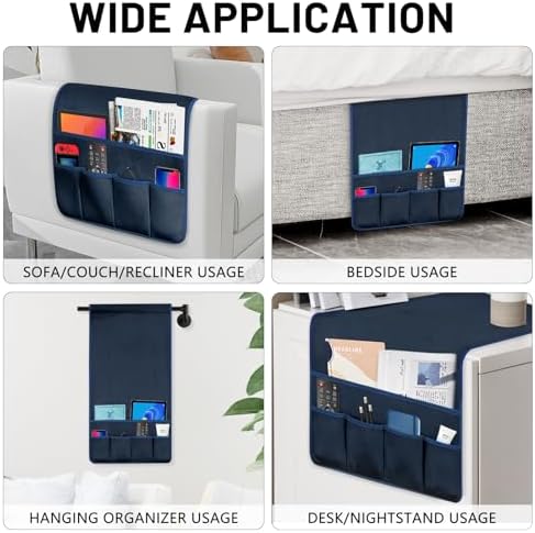 Remote Control Holder for Armchair Caddy, Remote Holder with 5 Pockets - Image 3