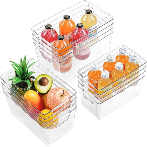Freebat 12 Pack Pantry Organization and Storage,Clear Plastic Storage Bins by Freebat