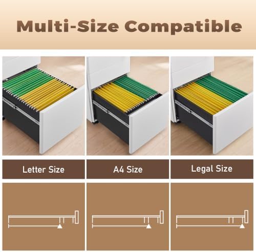 Approgreent Fully Assembled 3 Drawer File Cabinets for Home Office - Image 6