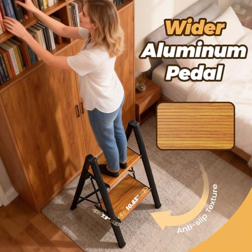 HBTower Step Ladder, Lightweight Aluminum Folding Step Stool - Image 2