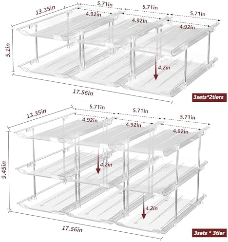 Can Organizer for Pantry, 2 Tier Stackable Rolling Can Storage Rack - Image 2