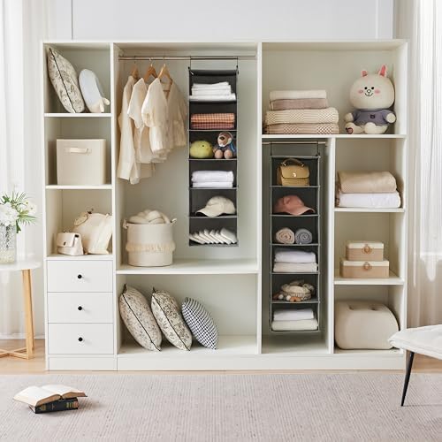 MAX Houser 6 Tier Shelf Hanging Closet Organizer,2 Pack, Grey - Image 4