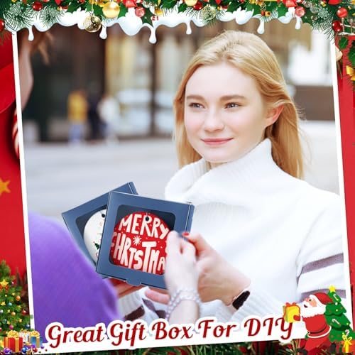 Dunzoom 25 Pcs Christmas Sublimation Blanks Ornament Gift Box, Dark Blue - Image 5