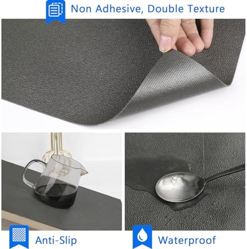 WochiTV Shelf Liner for Cabinets, Drawer Non Adhesive Non Slip Foam Mat for Kitchen, Pantry, Bathroom, Cupboard, Garage, Closet, Shelves, Drawer, Tool Box, Gray 17.5 x 354 inches - Image 2