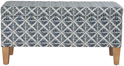 HomePop 36" Decorative Storage Bench - Blue Geometric Pattern by HomePop