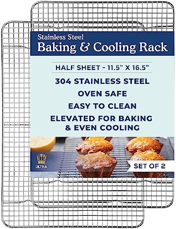 Ultra Cuisine Cooling and Baking Rack Set - Cooling Racks -11.5'' x16.5'' by UltraCuisine