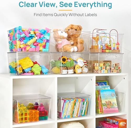 Vtopmart 4 Pack Extra Large Clear Stackable Storage Bins with Lids for Cube - Image 6