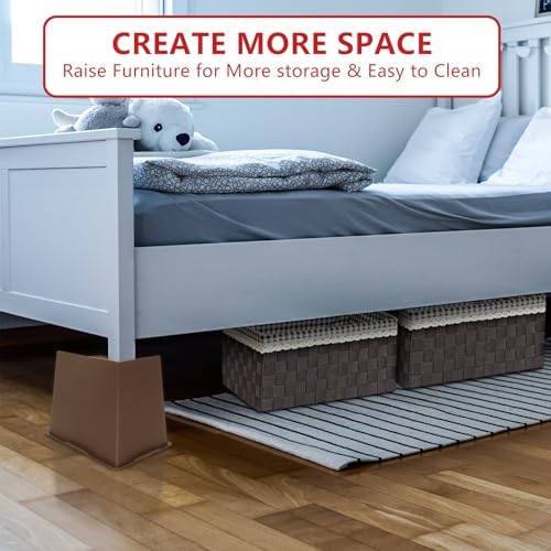 8 Pack Dark Brown Bed Risers 6 inch Heavy Duty, Furniture Risers - Image 5