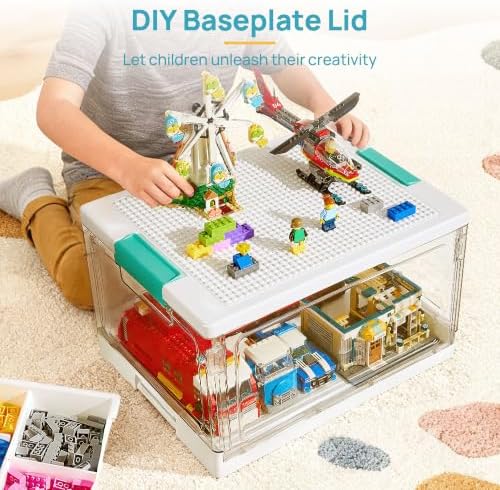 Vtopmart 24 QT Clear Plastic Storage Box with Building Baseplate Lid,1 Pack - Image 4