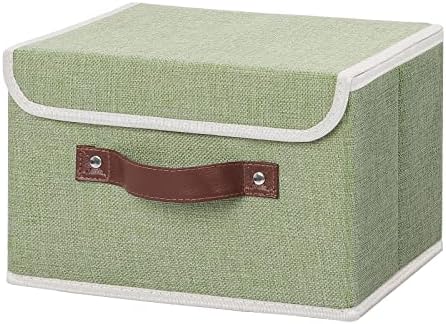 ANMINY Fabric Storage Box Bins with Lids, Green, 10"x8"x7" by ANMINY