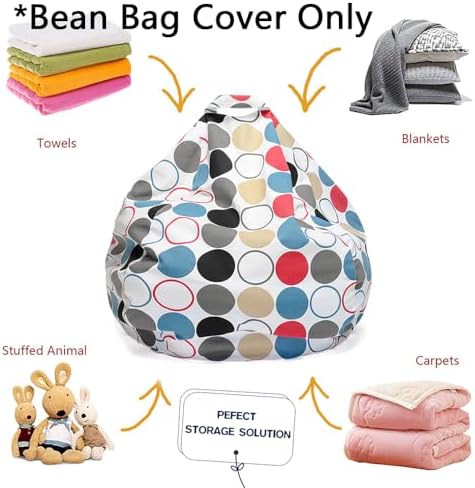 YuppieLife Stuffed Animal Storage Bean Bag Cover, 27" Velvet Toy Organizer - Image 4