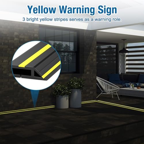 Eapele 10 ft Floor Cable Cover Protector, Heavy Duty PVC Duct Easy to Unroll, Prevent Trip Hazard for Outdoor Settings (2pcs) - Image 3
