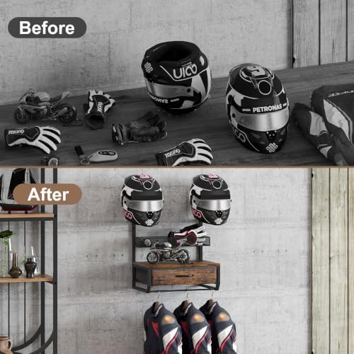 EasyPAG Motorcycle Helmet Holder Wall Mount, 2 Helmet Holder - Image 7