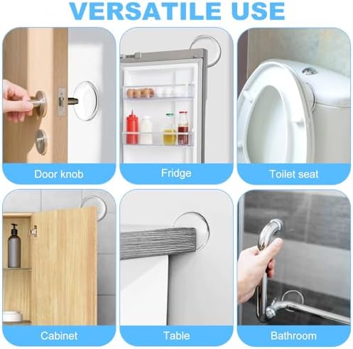 Clear 2" Door Knob Wall Protector, Self Adhesive Wall Stopper, 6 Pack - Image 5