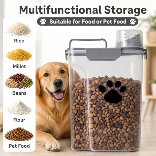 5-7Lbs Airtight Dog Cat Food Storage Container with cleaning brush - Image 5