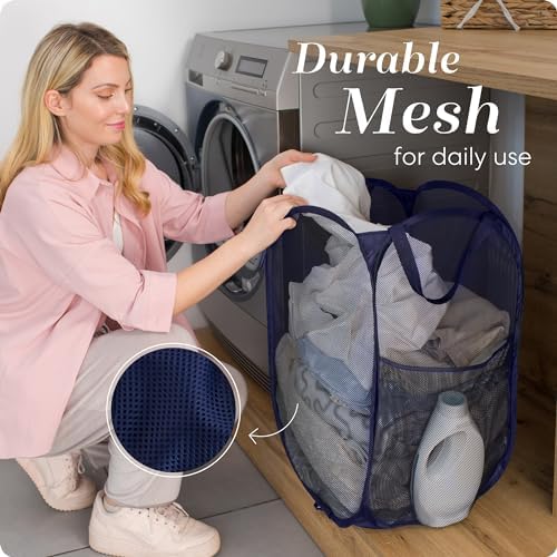 Handy Laundry Collapsible Mesh Laundry Hamper 2-Pack, Blue - Image 5