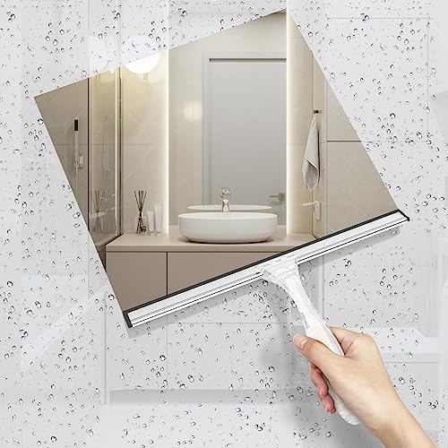 AmazerBath Squeegee for Shower Glass Door, Shower Squeegee for Glass Doors - All-Purpose Squeegee with Hook for Shower Doors, Windows, Mirrors, Tiles and Car Glass, 12 Inches - Clear - Image 5
