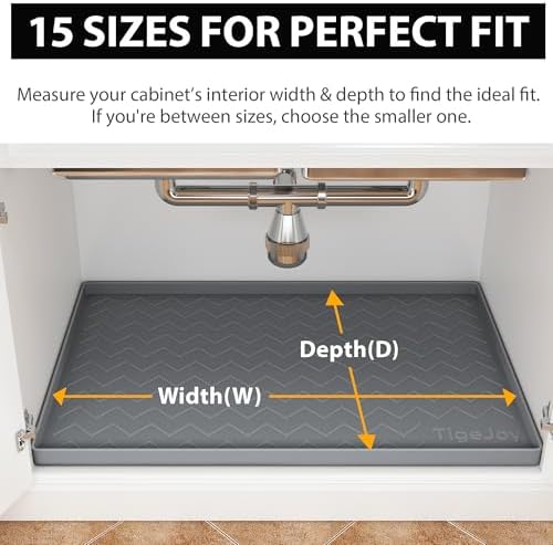 TigeJoy Under Sink Mats for Kitchen Waterproof 34" x 19", Cabinet Liner - Image 2