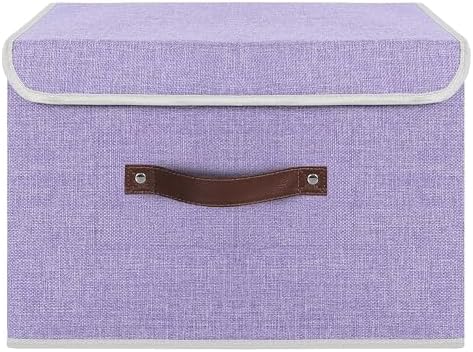 ANMINY Fabric Storage Box Bins with Lids, Purple, 13"x9"x7.9", 4 Pack - Image 6