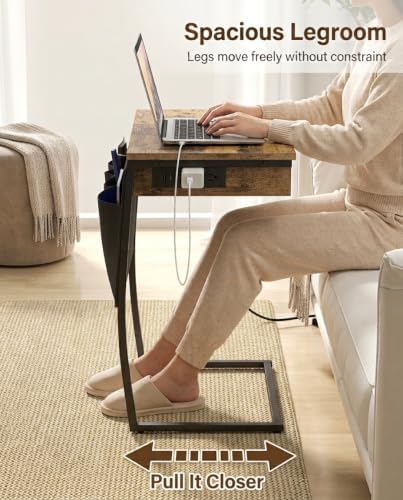 Hadulcet TV Tray Table for Eating on Couch, Tiltable 0-52°, Hidden Storage - Image 4