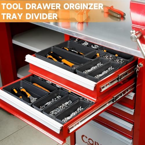 Tool Box Organizer Tray, 60 PCS & 5 Sizes, Black - Image 3