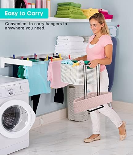 2 Pack Hanger Storage Stacker Stand, Organizer for Laundry Room Closet, Space Saving, Portable, Sturdy, Adult & Child Hangers, Tidy Room - Image 4