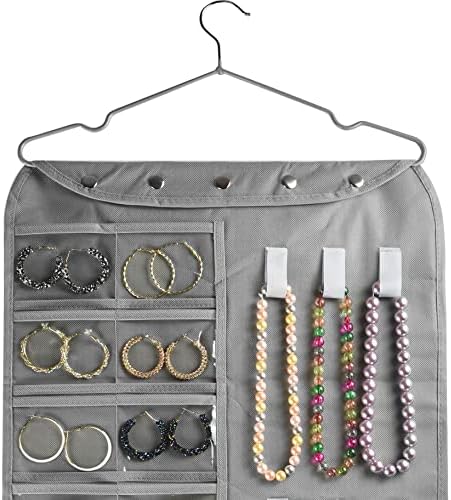 BB Brotrade Hanging Jewelry Organizer,Accessories Organizer,56 Pocket Organizer for Holding Jewelries (Grey-56 Pockets) - Image 2