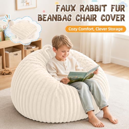 Bean Bag Cover No Filler Stuffed Animal Storage Bean Bag Chair Cover - Image 3