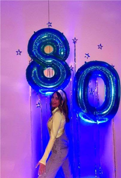Blue Jumbo Number 40 Balloon 40 Inch, Women Men 40 Birthday Supplies, Foil Helium 40 Birthday Giant Balloon, Mylar Blue Number Balloons Anniversary Decorations