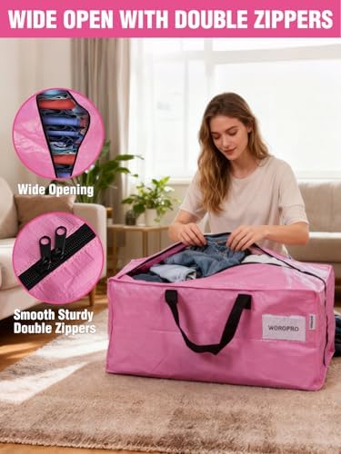 WORKPRO 4 Pack Extra Large Moving Bags with Backpack Straps & Handles - Image 5