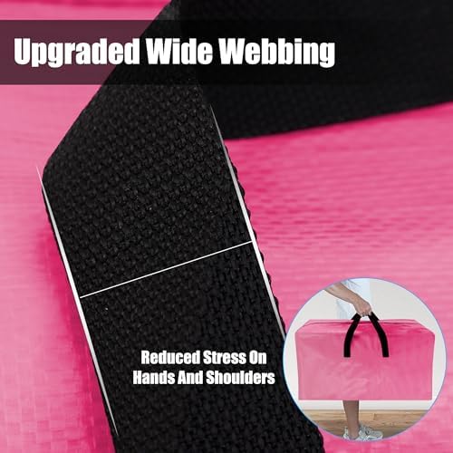 Cosy Family 8 Pack Heavy Duty Extra Large Moving Bags with Backpack Straps - Strong Handles & Zippers, Storage Totes For Space Saving, Fold Flat, Alternative to Moving Box (40 gal, Pink) - Image 2