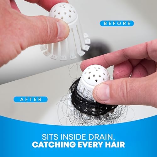 TubShroom Toss 21pk Disposable Bath Tub Drain Strainers - Hair Catcher Snare for Shower Bathtub to Prevent Clogged Drains, Traps Human and Pet Hair, One Year Supply (White) - Image 3
