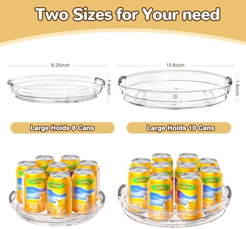 INCOSTAR Lazy Susan 2 Pack, 10.6 Inch Clear Turntable for Kitchen Cabinet - Image 2