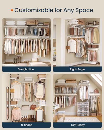SONGMICS HOME Closet System, Closet Insert Organizer, 6-8 ft Closet Shelves - Image 3
