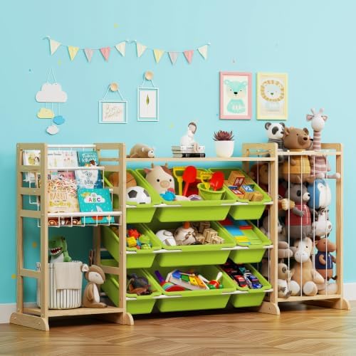 65" Large Toy Storage Organizer with Bookshelf and Stuffed Animal Storage by Unknown