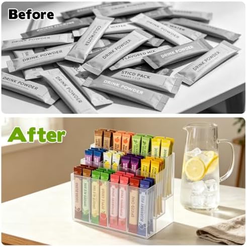 3-Tier Drink Packet Organizer, Water Flavor Packet Holder with 12 Slots - Image 5